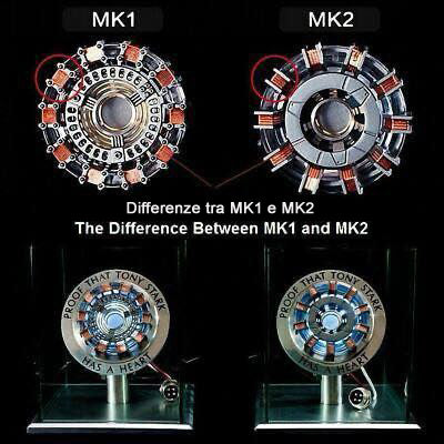 Avengers Iron Man MK1 MK2 Reattore Arc modello 1:1 Led Usb
