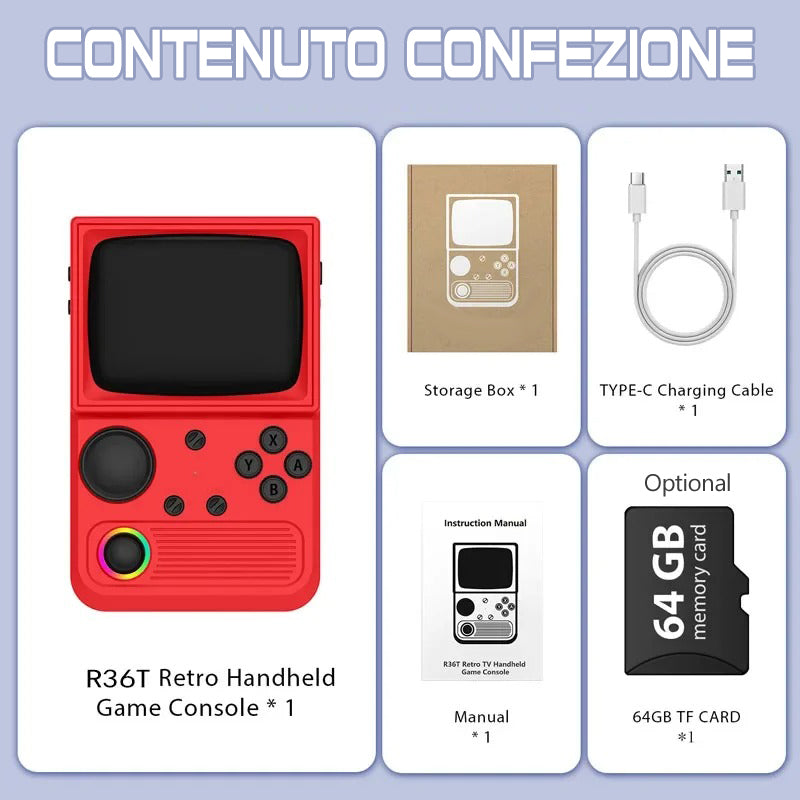 Retro TV Handheld – Console portatile con schermo curvo in stile tubo catodico