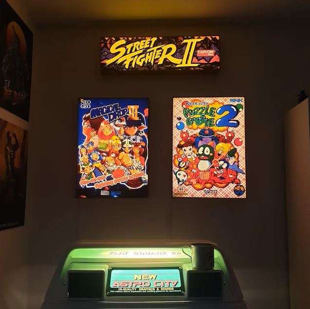 Braccio di Ferro “POPEYE” Marquee Light Box In Legno Arcade Marquee Light