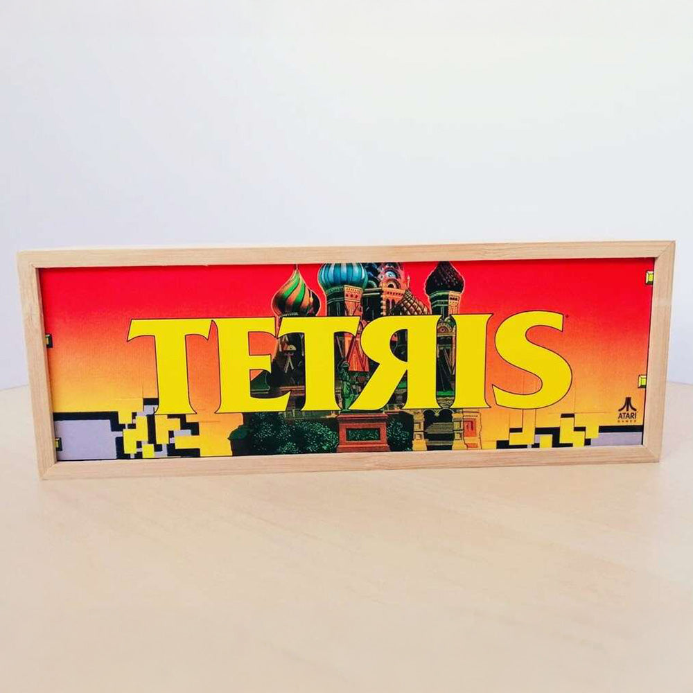 “TETRIS” Marquee Light Box In Legno Arcade Marquee Light