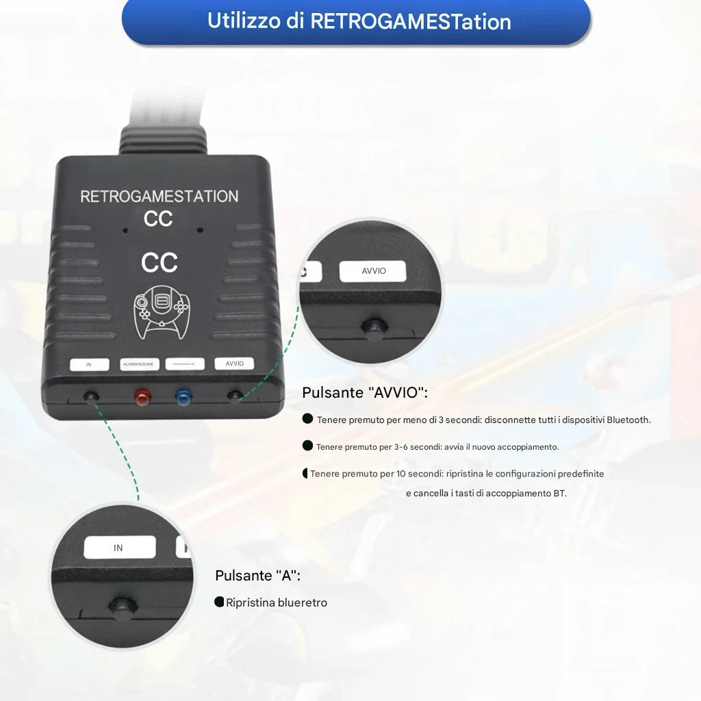 Adattatore Wireless Bluetooth per Controller Moderni su  SEGA DreamCast