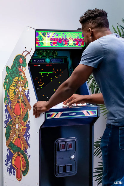Atari Legacy CENTIPEDE® 2023 Edition includes the Light-Up Marquee and 14 classic Atari games.