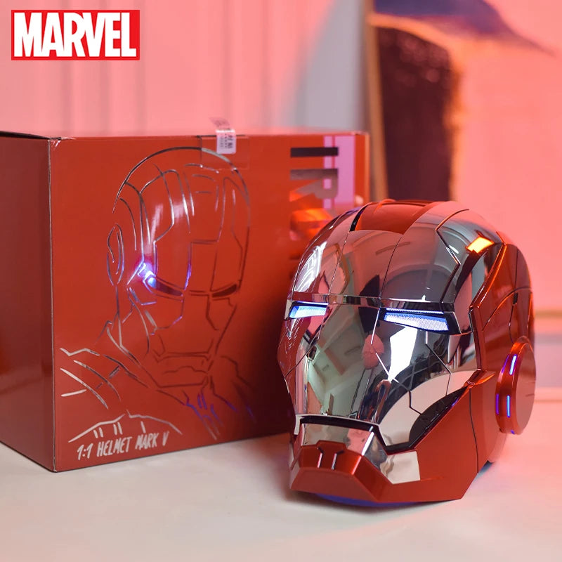 Casco Iron Man MK5 1:1 con Apertura Automatica, Comandi Vocali e LED – 60 cm