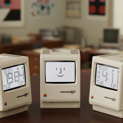 Sveglia Retrò Mac Style 1984 – Orologio Digitale Iconico Stile Computer Vintage