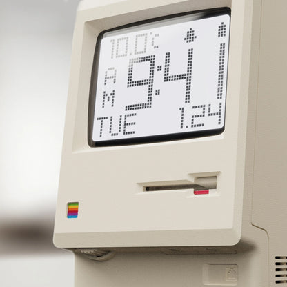 Sveglia Retrò Mac Style 1984 – Orologio Digitale Iconico Stile Computer Vintage