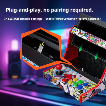 Arcade Controller Dock per Nintendo Switch / Switch OLED / Switch 2 – Mini Arcade da Scrivania per Fighting Game