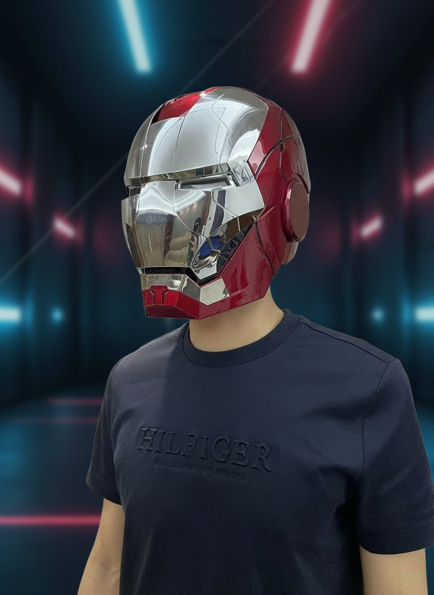 Casco Iron Man MK5 1:1 con Apertura Automatica, Comandi Vocali e LED – 60 cm