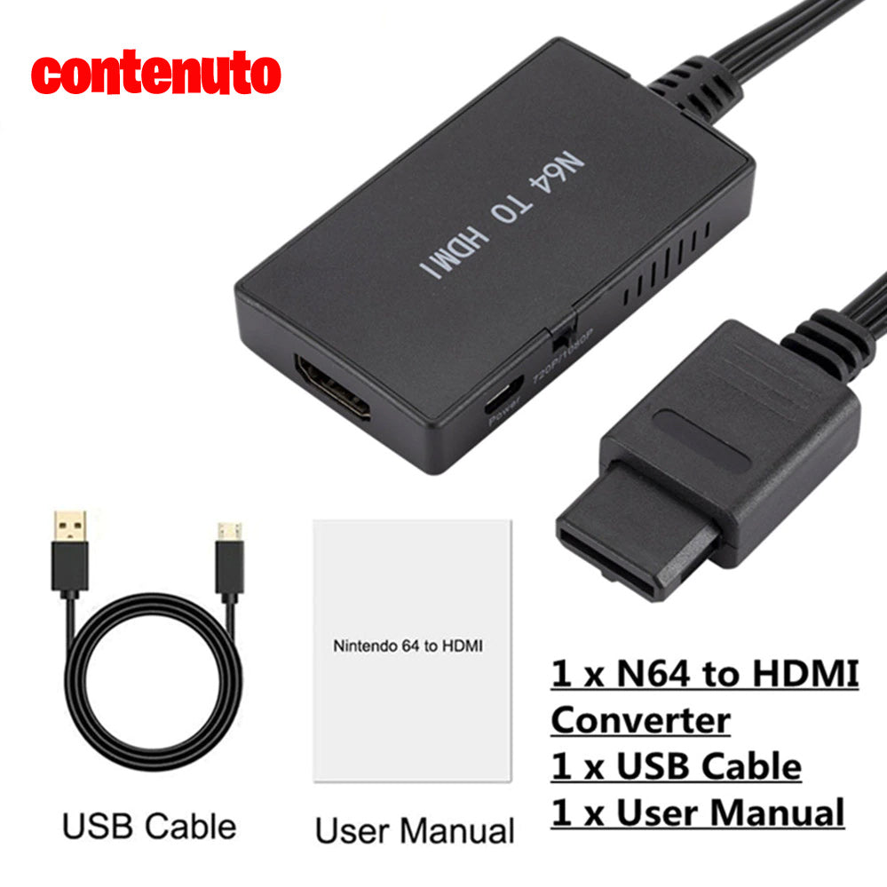 Adattatore video HDMI per Super Nintendo, Nintendo 64, Gamecube e SFC- Rivivi i giochi classici su TV moderne