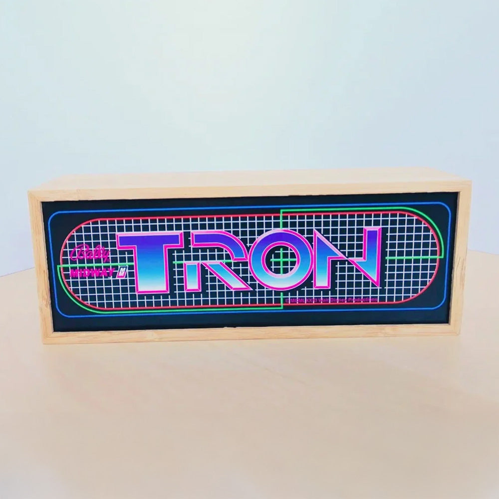"TRON" Marquee Light Box In Legno Arcade Marquee Light